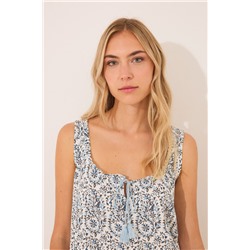 Camisón corto 100% algodón tirantes paisley
