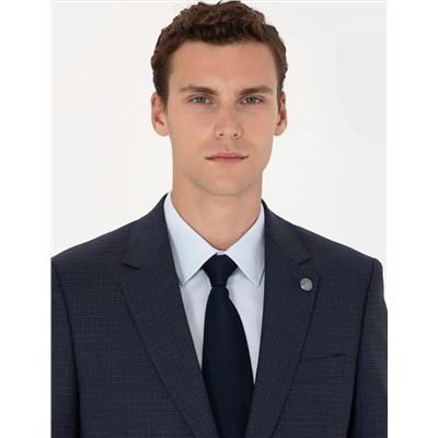 %100 Yün Lacivert Slim Fit Takım Elbise