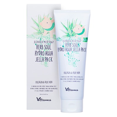 Elizavecca Milky Piggy Herb Soul Hydro Aqua Jella Pack Маска для лица с коллагеном и экстрактом алоэ 250мл