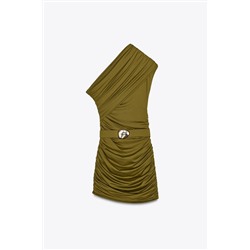 ASYMMETRIC GATHERED DRESS