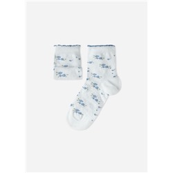 Kurze Mädchensocken mit Blumenmuster Eco