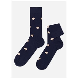 Kurze Herren-Baumwollsocken mit Pets-Print