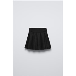FAUX SUEDE BOX PLEAT SKIRT