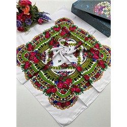 Платок женский с цветочным орнаментом (70*70 см.) арт. 252563
