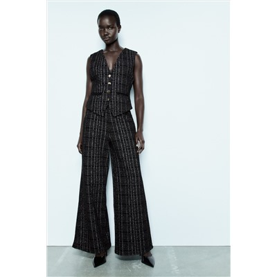 TEXTURED JACQUARD BUTTONED WAISTCOAT
