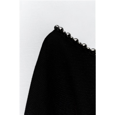 KNIT SWEATER WITH METAL BEADS