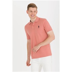 Erkek Pudra Basic Polo Yaka Tişört