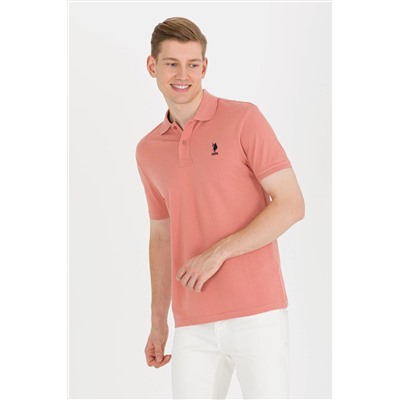 Erkek Pudra Basic Polo Yaka Tişört