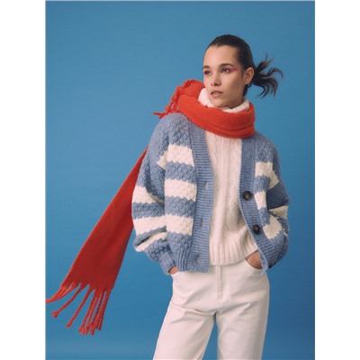Strickjacke mit Wollezusatz
