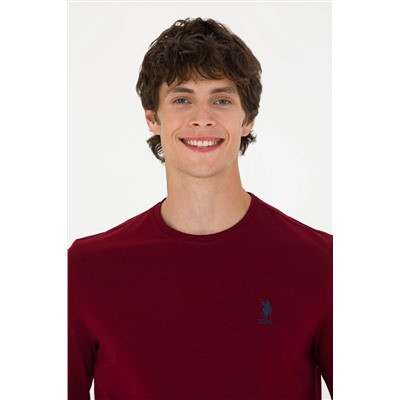 Erkek Bordo Basic Sweatshirt