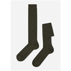 Lange Herrensocken mit Wolle und Baumwolle