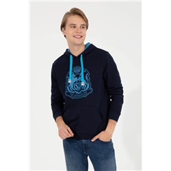 Erkek Lacivert Kapüşonlu Sweatshirt