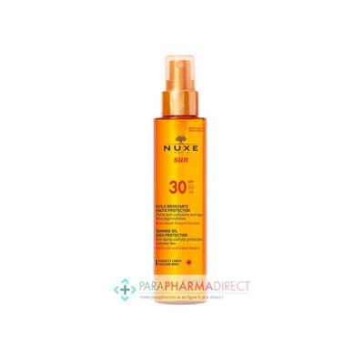 Nuxe Sun SPF30 Huile Bronzante Visage Corps 150ml
