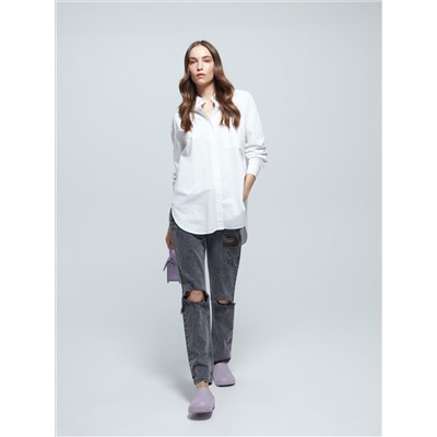 Oversize-Hemdbluse aus Baumwolle