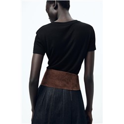 VISCOSE RIBBED T-SHIRT