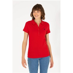 Kadın Kırmızı Basic Polo Yaka Tişört