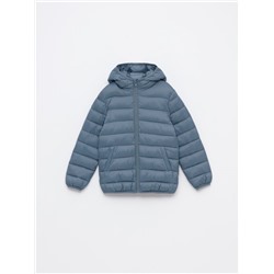LIGHTWEIGHT HOODED PUFFER JACKET