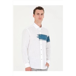 Pierre Cardin Lacivert Regular Fit Uzun Kollu Gömlek G021SZ004.000.1595243.VR033