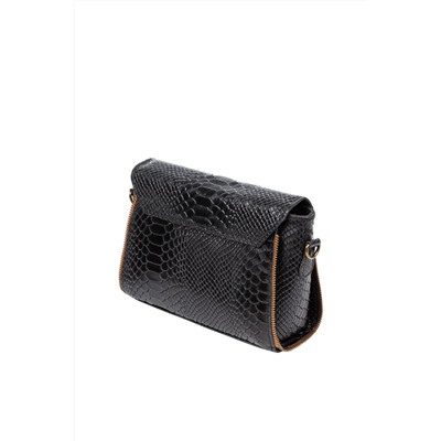 Bandolera de piel Negro y dorado - Firenze Artegiani