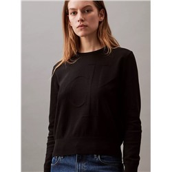 New Arrival Smooth Cotton Relaxed Monogram Logo Sweater