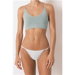 Tanga microfibrafibra tira encaje verde