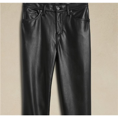 VEGAN LEATHER HIGH-RISE SLIM PANT