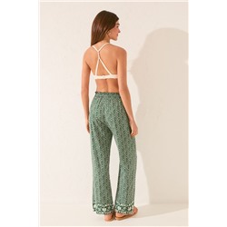 Pantalón largo viscosa estampado geométrico