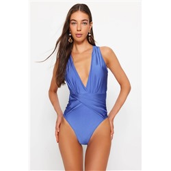 TRENDYOLMİLLA Saks Dekolteli Drapeli Regular Core Mayo TBESS21MA0042