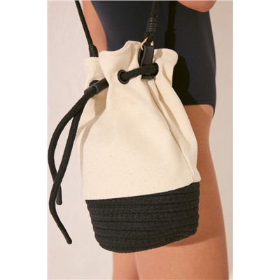 Bolso mediano canva y cuerda