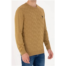 Erkek Açık Haki Basic Kazak