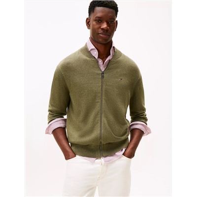 Cotton Zip Baseball Cardigan