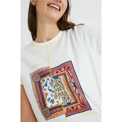 Camiseta patch paisley 100% algodón