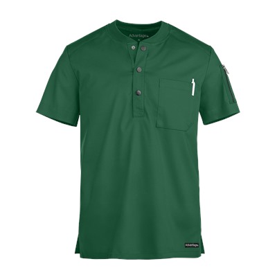 UA Advantage STRETCH Men's 2-Pocket Short Sleeve Henley Scrub Top