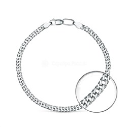 Браслет из серебра родированный - Двойной ромб, 16 см 81050050116