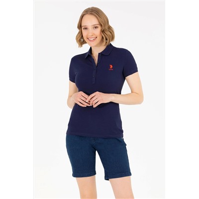 Kadın Lacivert Basic Polo Yaka Tişört