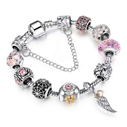 Glücks-Bead-Armband mit Engelsflügel