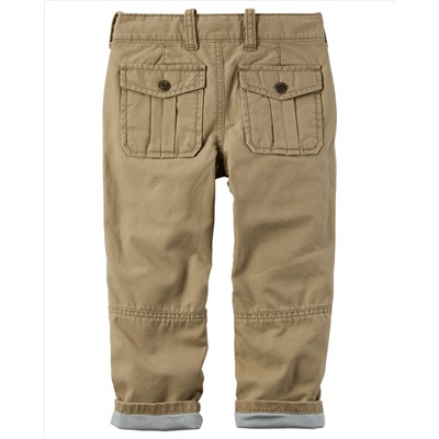 Jersey-Lined Canvas Pants