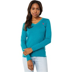 U.S. POLO ASSN. Long Sleeve V-Neck Heathered Tee