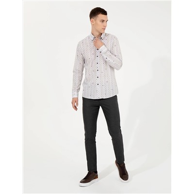 Açık Kahverengi Slim Fit Uzun Kollu Gömlek