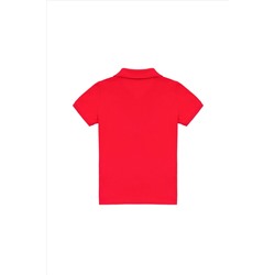 Erkek Çocuk Kırmızı Basic Polo Yaka Tişört