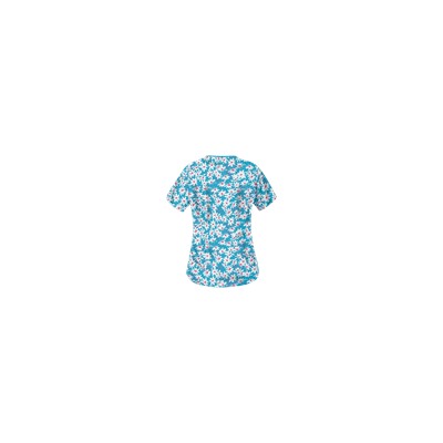UA Daisy Mae Turquoise Print Scrub Top