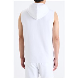 Sudadera con capucha sin mangas - Blanco