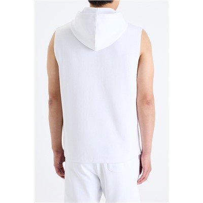 Sudadera con capucha sin mangas - Blanco