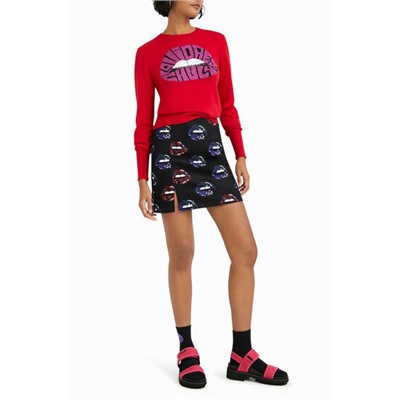 Minifalda slim labios