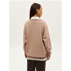 Oversize свитшот POLYMITAM из 100% хлопка с флуоресцентной вышивкой