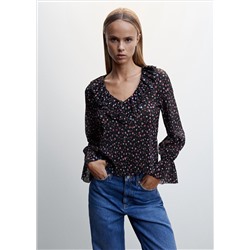 Blusa plisada estampada