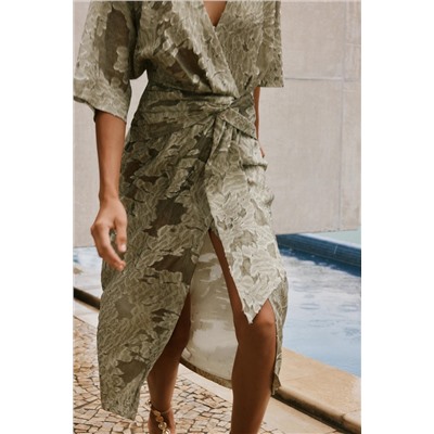 TEXTURED DRAPED DRESS