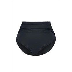 Siyah Yüksek Bel Korseli Büzgü Detaylı Toparlayıcı Büyük Beden Bikini Altı TBBSS23CR00001