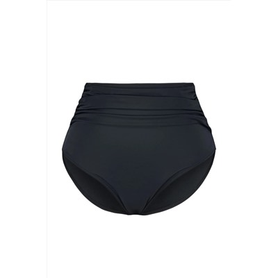 Siyah Yüksek Bel Korseli Büzgü Detaylı Toparlayıcı Büyük Beden Bikini Altı TBBSS23CR00001