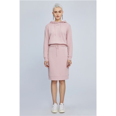 Sudadera con capucha y falda recta Rosa